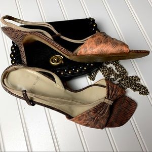 Vera Wang Made in Italy Snakeskin Slingbacks